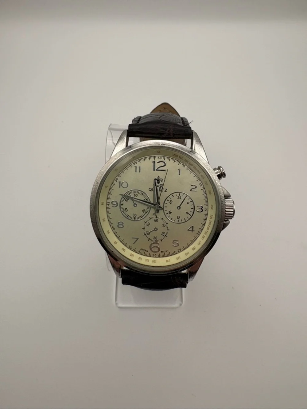 Bella & Rose Classic Analog Watch in Cream Face with‎ Brown Strap